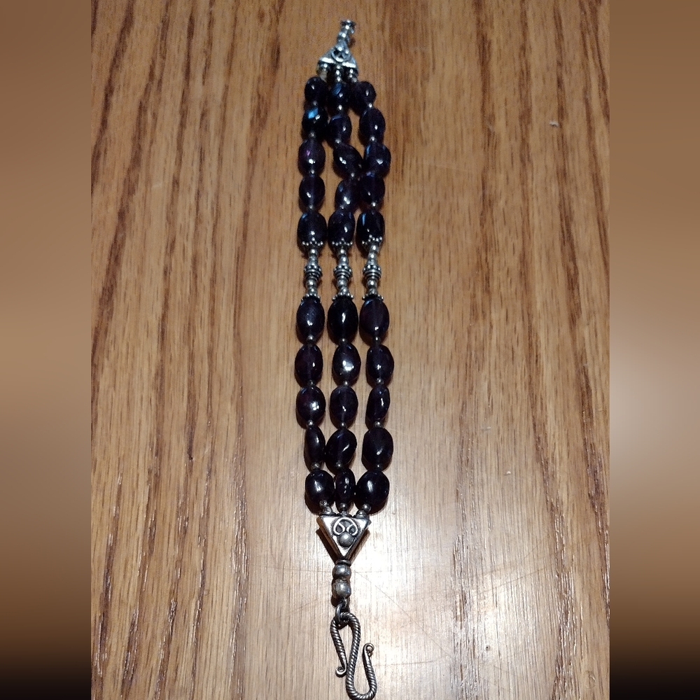 Authentic amethyst and sterling bracelet